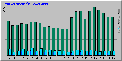 Hourly usage for July 2016