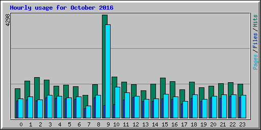 Hourly usage for October 2016