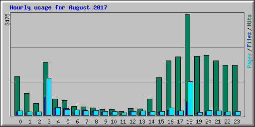 Hourly usage for August 2017
