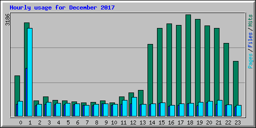 Hourly usage for December 2017