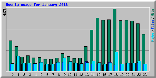 Hourly usage for January 2018